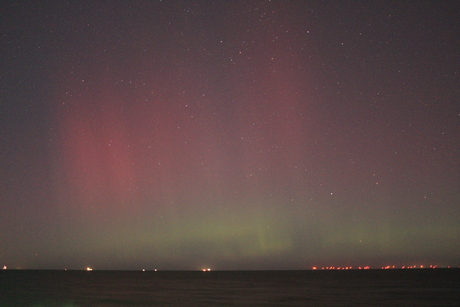 Noorderlicht boven de Noordzee