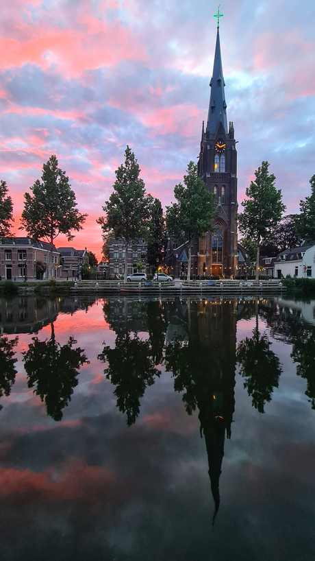 Zonsondergang Laurentius kerk