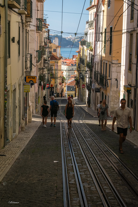 Steile straten van Lissabon