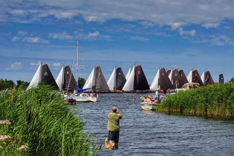 Even een mooie foto maken van de skûtsjes.