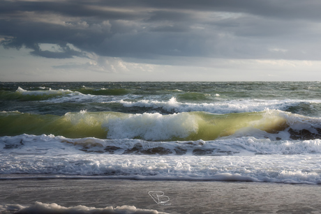 Stormachtige middag aan zee