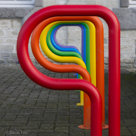 Kleurrijke fietsenstalling