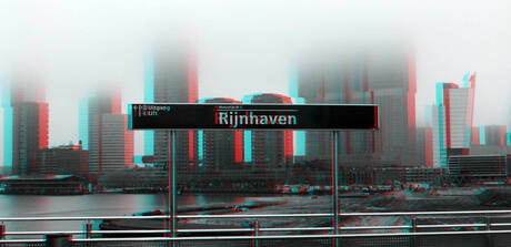 Rijnhaven in mist Rotterdam 3D