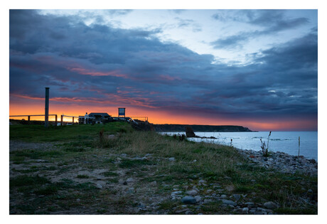 Zonsondergang links (Westen)