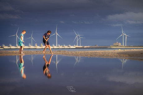 Speeltijd op strand