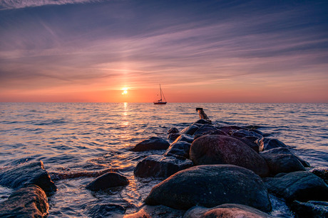 Zonsondergang in Rågeleje, Denemarken