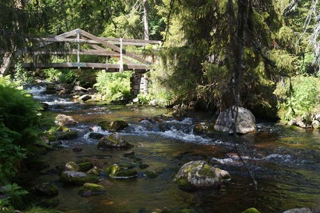 rivier met brug