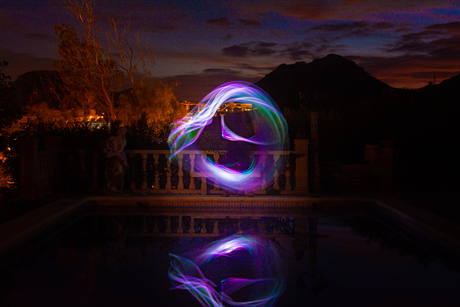 Lightpainting at the poo