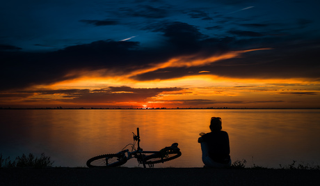 Genieten van de zonsondergang 