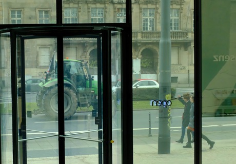 Tractor in de stad