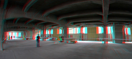 Transformatie Fenix II-loods Rotterdam 3D Fish-eye