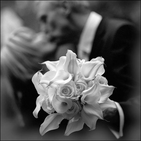 Portret zwart wit "bruidspaar"