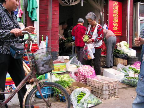 Plaatselijke groenteboer, Beijing, China