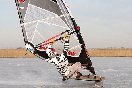 windsurfing on ice by Skir Nederpelt