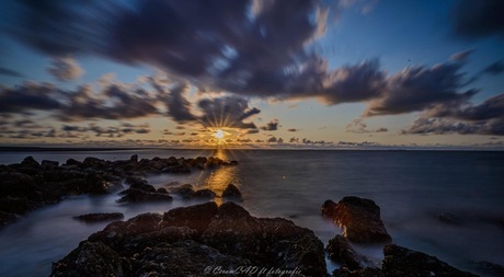 Long exposure zonsondergang