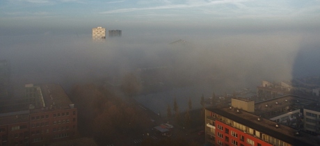 Mist boven Zeeburg, Amsterdam