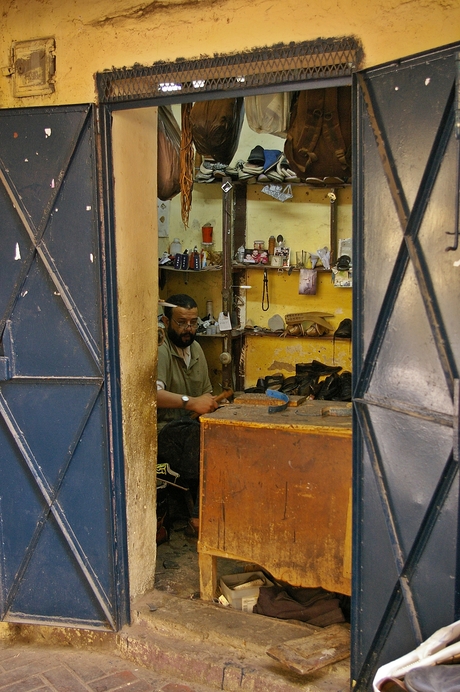 Schoenmaker in Tanger Straatbeeld 7
