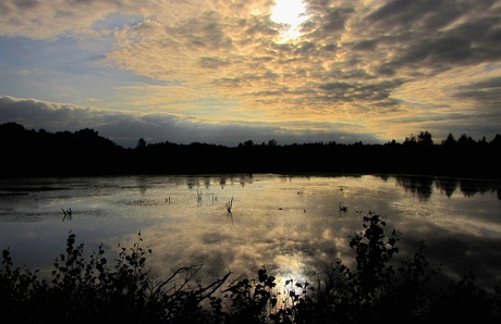 avond in het veen gebied