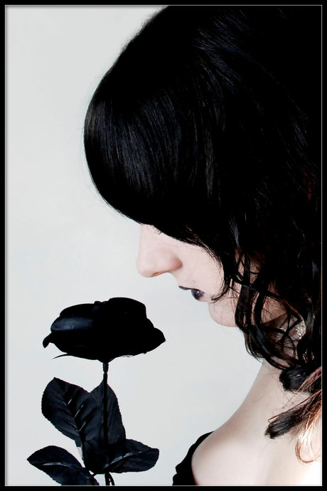 Girl with a black rose