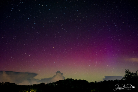 Noorderlicht in het dorpje Lhee Drenthe 