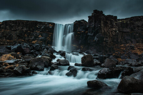 Oxararfoss long exposure