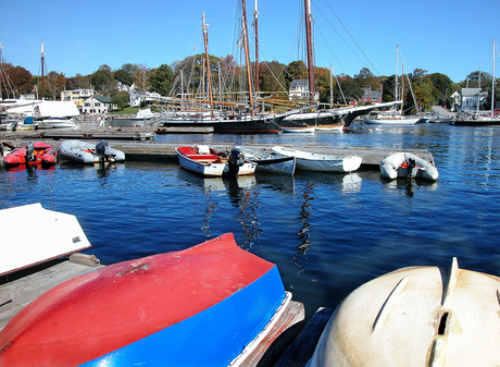 Rood wit blauw in Camden Maine