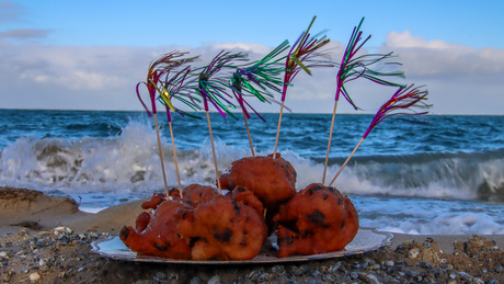 Oliebollen aan de kust