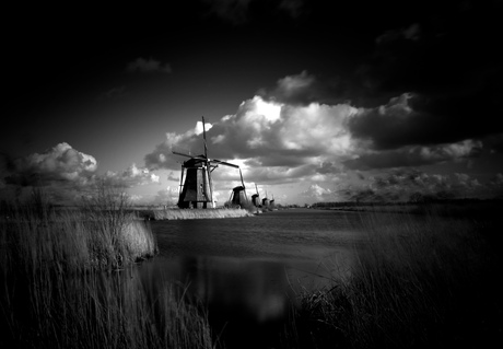 Kinderdijk - Black and White