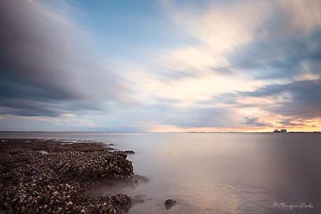 Zonsondergang boven de Westerschelde