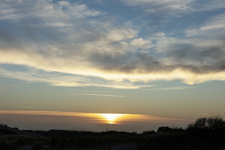 Laatste zonnestralen van een dag