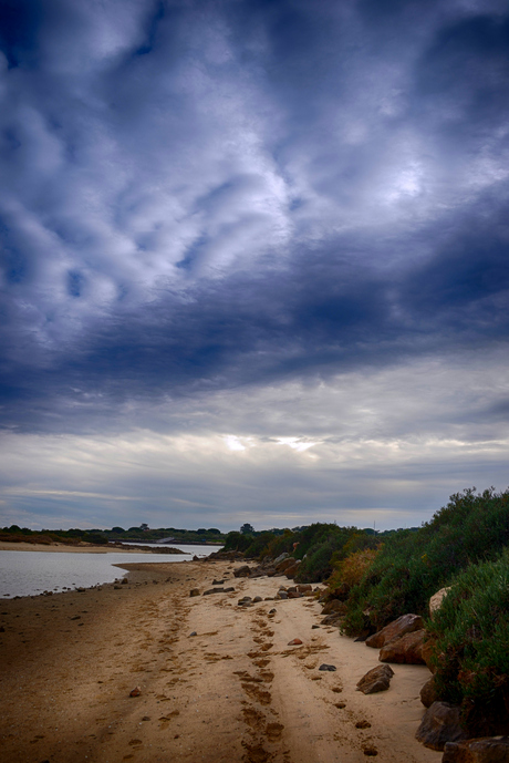 Footprints in het zand