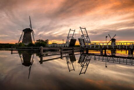 Summer sunset Kinderdijk