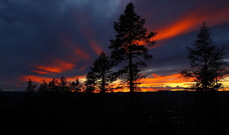 Zonsondergang in Zweden