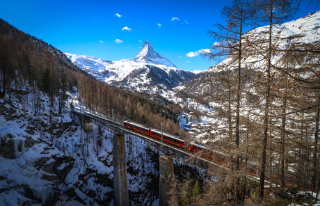 Findelbach viaduct bij Zermatt, Zwitserland