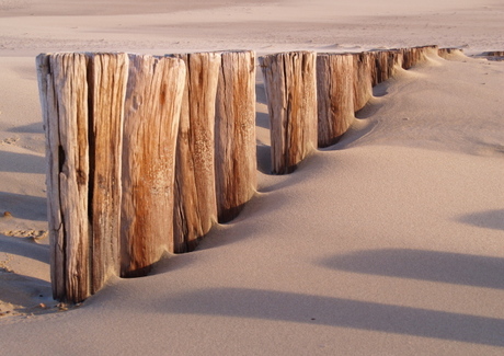 Paaltjes op het strand