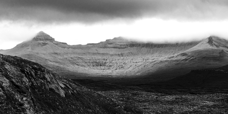 Landschap in zwart wit