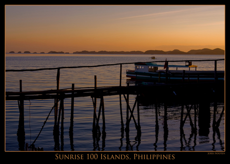 100 Islands, Hotelroom view sunrise