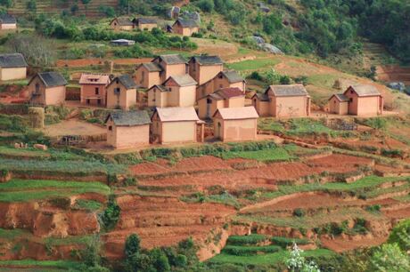 Betsileo huizen in Madagascar