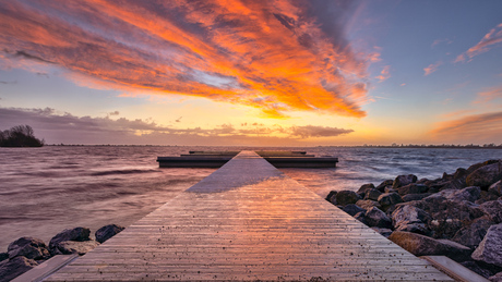 Woeste wind aan de Westeinderplassen