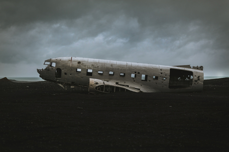 Het vliegtuigwrak van IJsland
