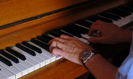 playing the piano