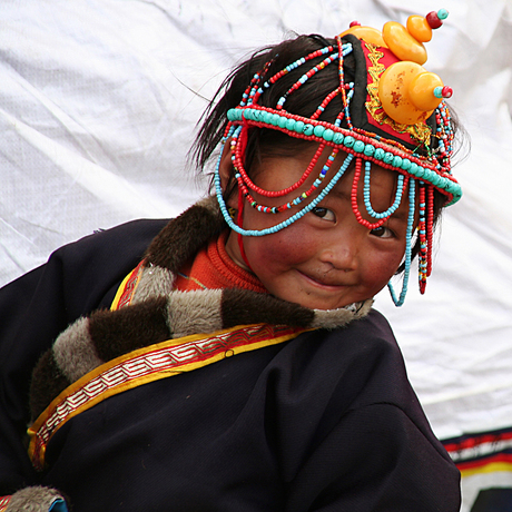 Prachtig nomadenfeest in het oude Tibet.