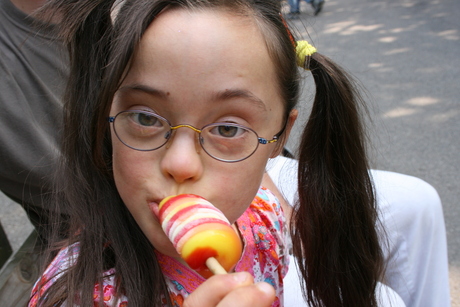 enjoying an icecream