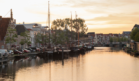 Zicht op het Galgewater in leiden