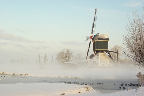 molen in de mist