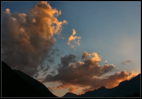 Zonsondergang in de Alpen