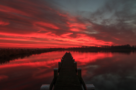 Rottemeren avondrood in tegenlicht