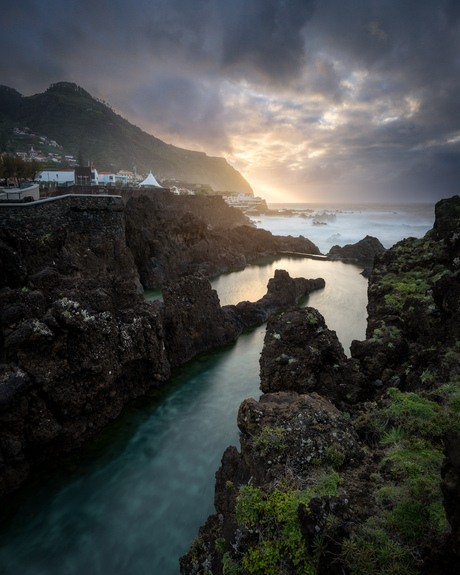 Lava rock sunset