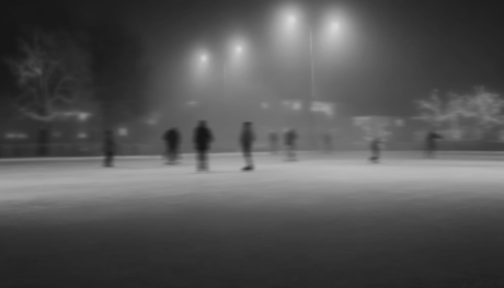 blurry foggy ice cold night