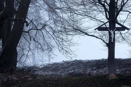 Rustpunt tijdens winterse schemering